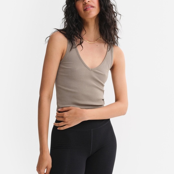MATE the Label Tops - MATE the Label Ribbed V-Neck Tank Top